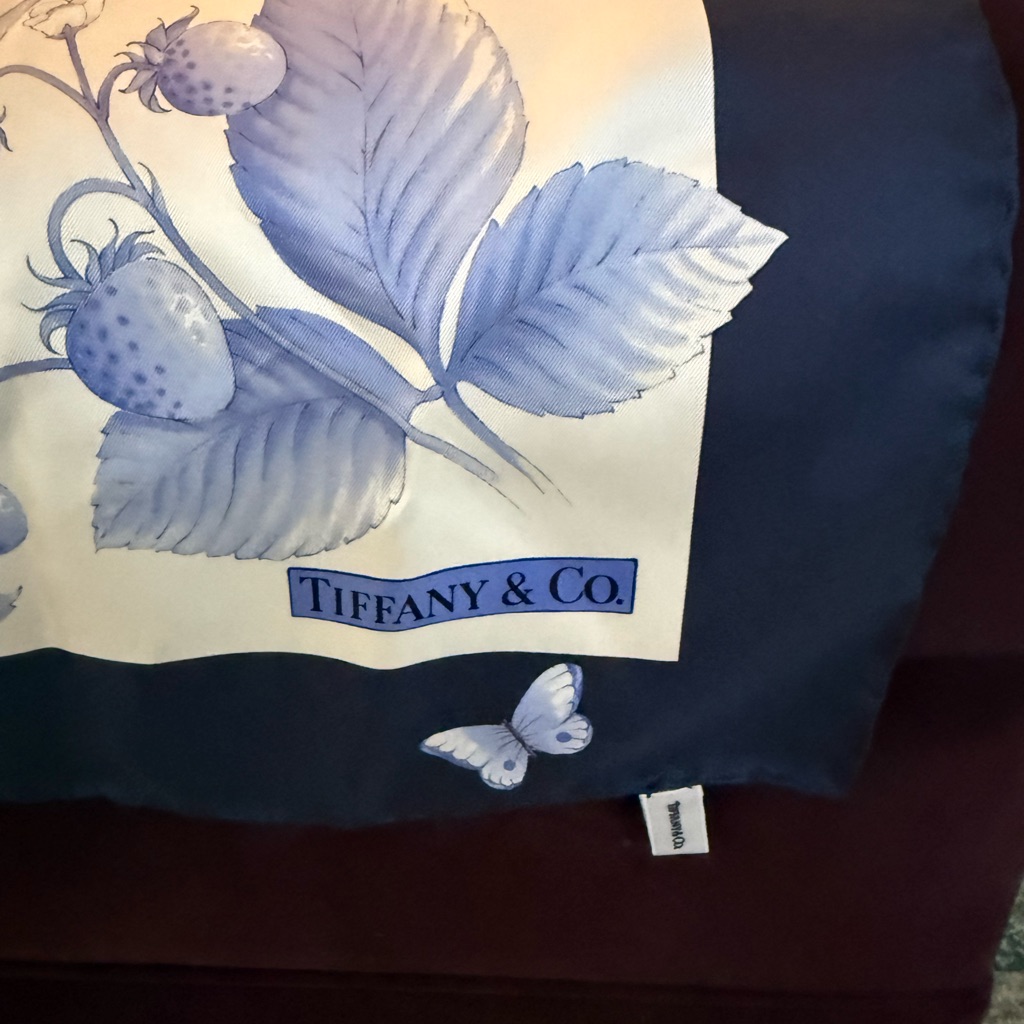 Tiffany & Co. Blue And Cream Scarf